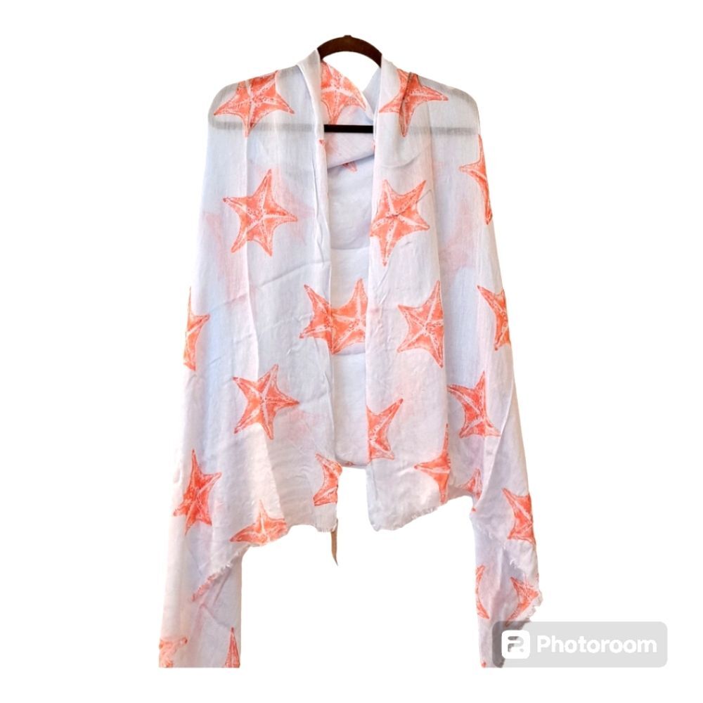 Look Collection New with Tag Large Pink Starfish Scarf Wrap for the Beach
